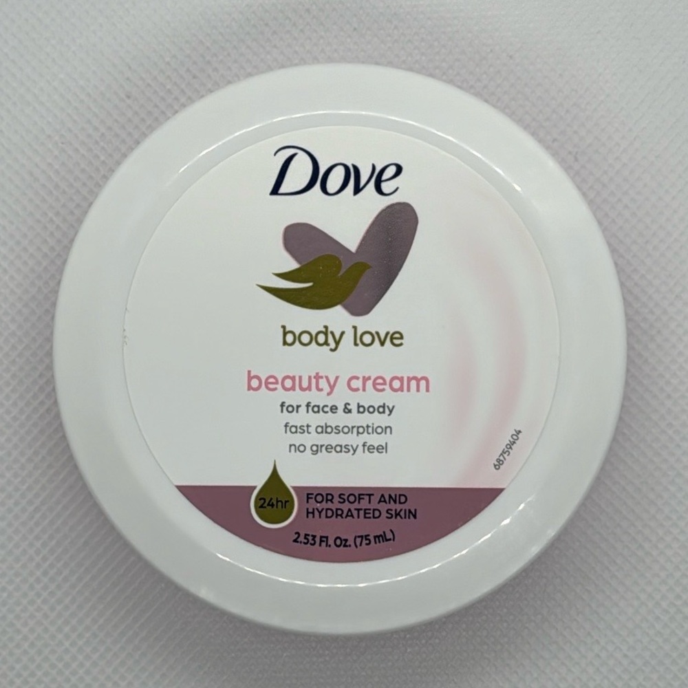 NEW 4pc- Dove Body Love Beauty Cream- 24 hr moisturizer- 2.53 Fl Oz each
